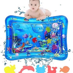 Baby Water Pad Water Play Mat for Infants Toddlers Early Development Activities Inflatable Tummy Time Water Mat for 3-48 Months for Baby's Stimulation Growth Size: 69×50×8 CM