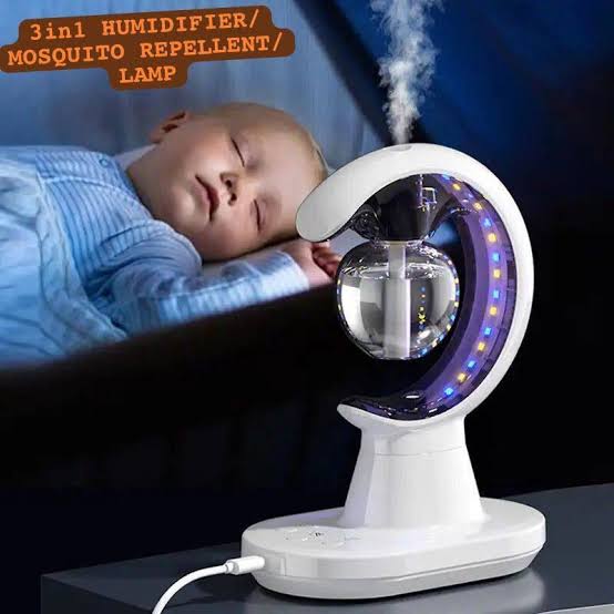 Multifunctional Smart Electric 3 In 1 Mosquito Repellent Air Humidifier LED Lamp