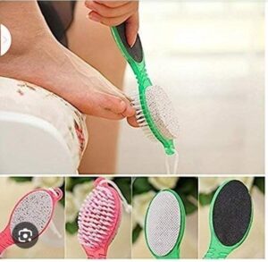 4 in 1 Pedicure Tool Foot Scrubber Brush Foot File Callus Remover with Foot Rasp, Pumice Stone